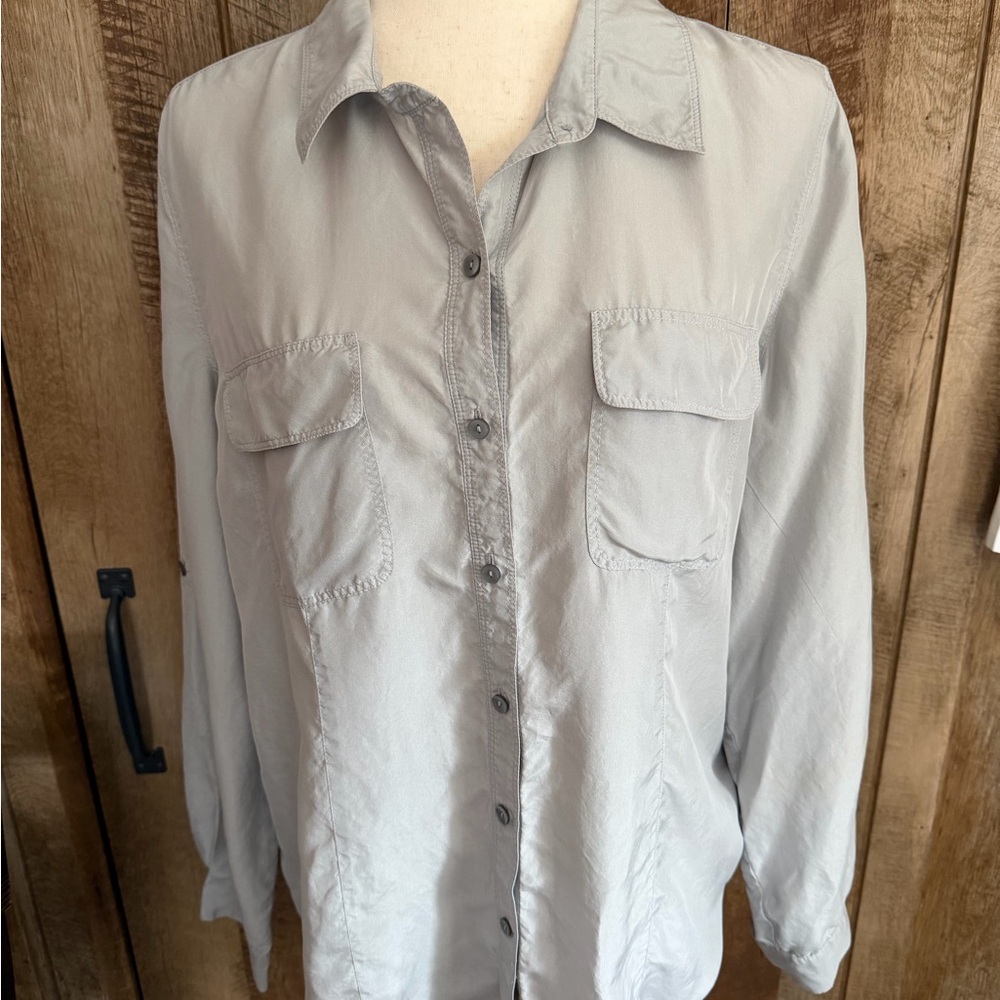 Chaus Soft Gray Button-Down Shirt